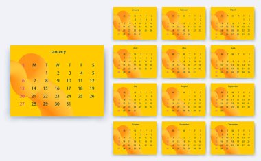 Basit Takvim 2019 yesr, hisse senedi vektör tasarım eps10.