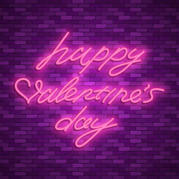 Joyeuse Saint-Valentin. Néon. Images de stock vectorielles — Image vectorielle