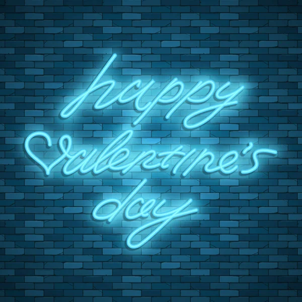 Feliz día de San Valentín. Neón. Imágenes de stock de vectores — Vector de stock