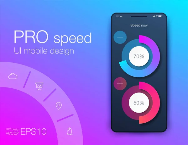 Fitness app. Ui ux design. UI designkoncept med webb-element — Stock vektor