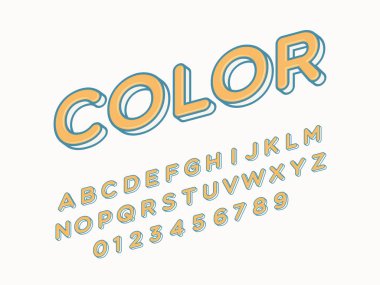 Retro yazı tipi ve alfabe. Stok vektör illüstrasyon