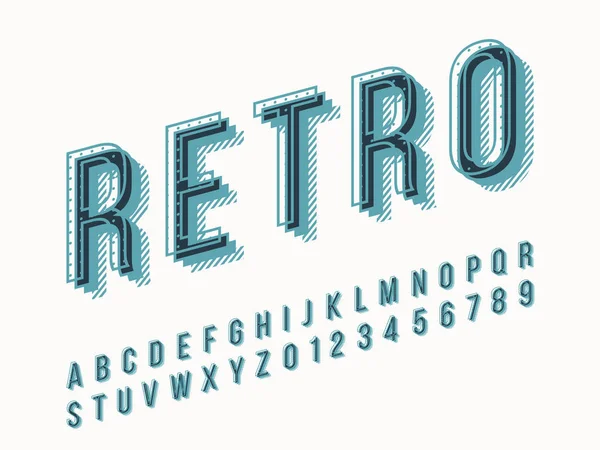 Retro lettertype en alfabet. Stock vector illustratie — Stockvector