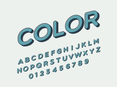 Retro yazı tipi ve alfabe. Stok vektör illüstrasyon