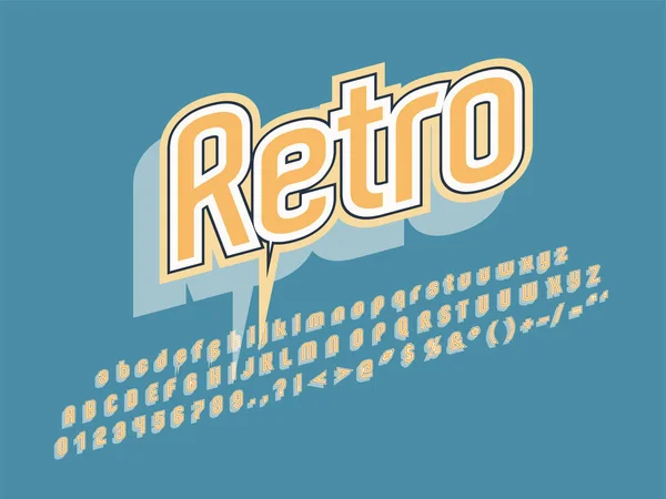 Fonte retro e alfabeto. Ilustração do vetor — Vetor de Stock