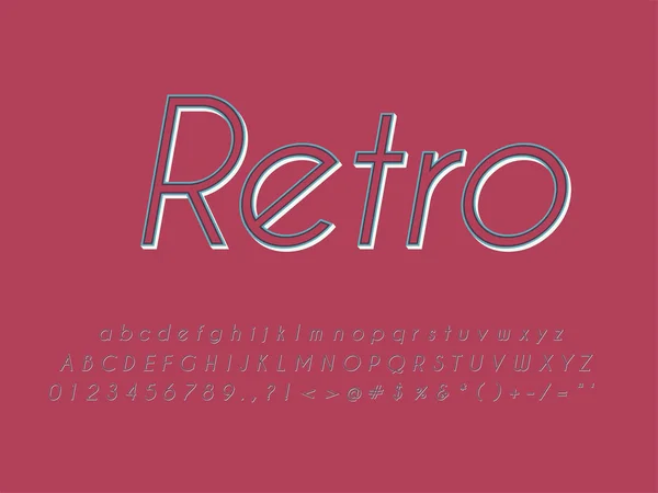 Fonte retro e alfabeto. Ilustração do vetor — Vetor de Stock