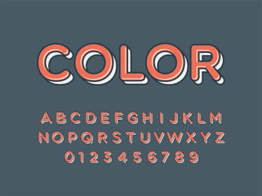 Retro yazı tipi ve alfabe. Stok vektör illüstrasyon