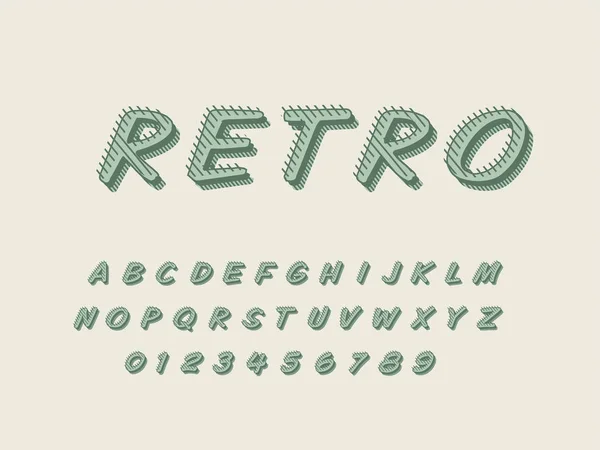 Písmo retro a abecedy. Burzovní vektorový obrázek — Stockový vektor