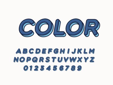 Retro yazı tipi ve alfabe. Stok vektör illüstrasyon