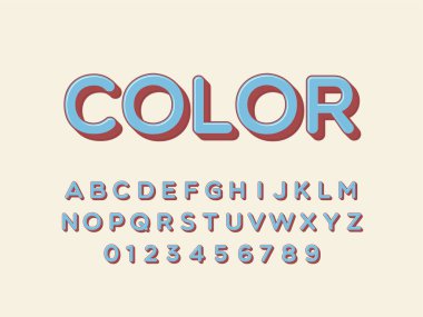 Retro yazı tipi ve alfabe. Stok vektör illüstrasyon