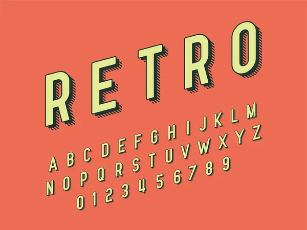 Retro lettertype en alfabet. Stock vector illustratie — Stockvector