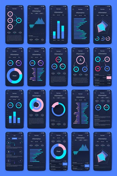 Graphiques vectoriels définir infographies mobiles. Vecteur de stock — Image vectorielle