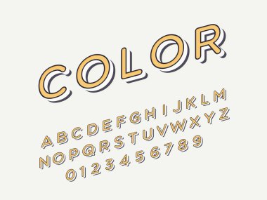 Retro yazı tipi ve alfabe. Stok vektör illüstrasyon