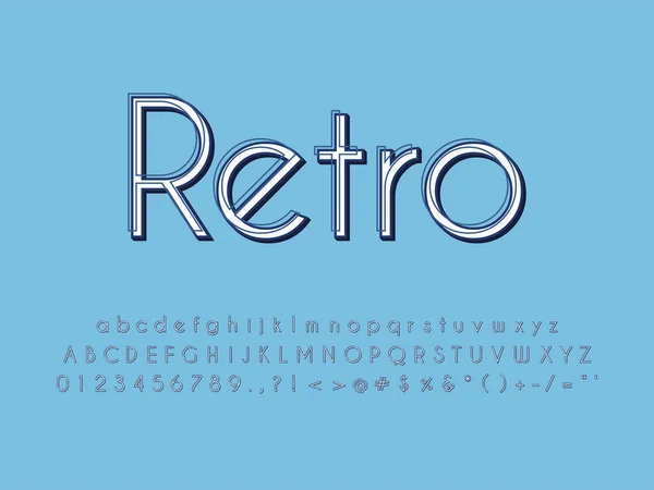 Fonte retro e alfabeto. Ilustração do vetor — Vetor de Stock