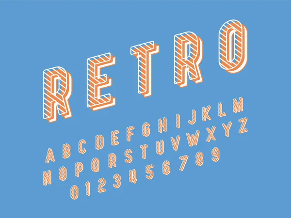 Retro-Schrift und Alphabet. Aktienvektorabbildung — Stockvektor