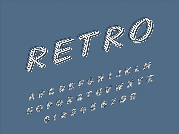 Retro font and alphabet. Stock vector illustration — Stock Vector