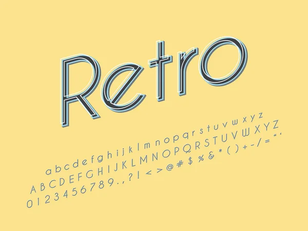 Retro font and alphabet. Stock vector illustration — Stock Vector