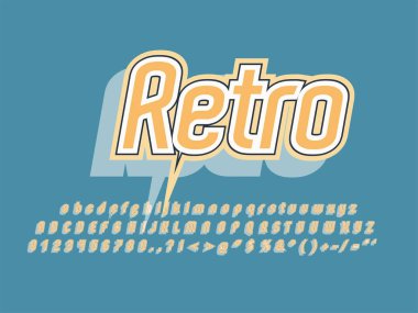 Retro yazı tipi ve alfabe. Stok vektör illüstrasyon