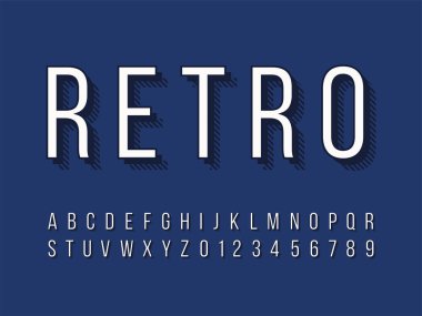 Retro yazı tipi ve alfabe. Stok vektör illüstrasyon