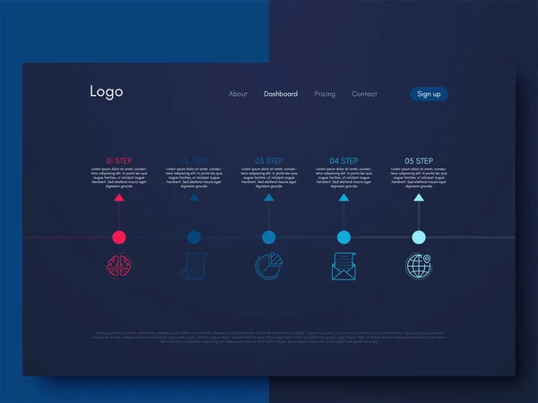 Vector infographic ontwerpsjabloon met vijf optie — Stockvector