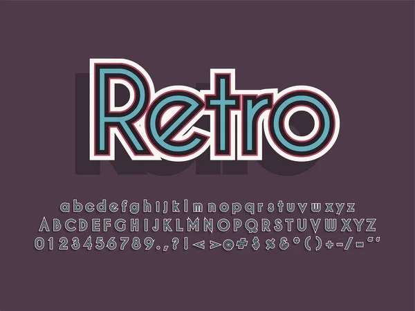 Retro yazı tipi ve alfabe. Stok vektör illüstrasyon — Stok Vektör