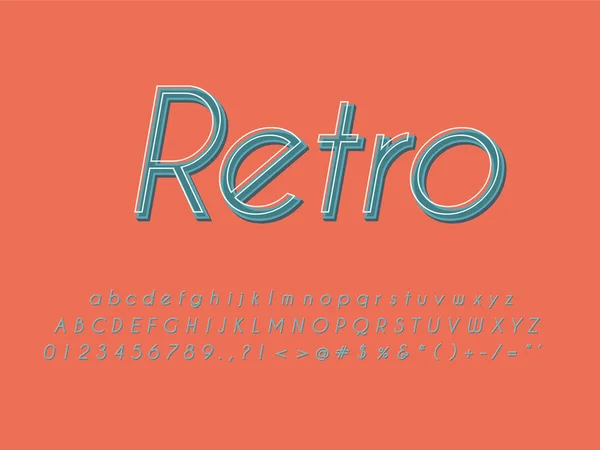 Retro typsnitt och alfabet. Stock vektor illustration — Stock vektor