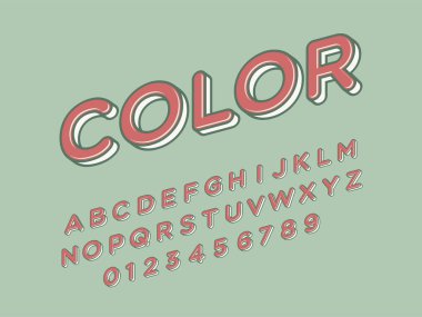 Retro yazı tipi ve alfabe. Stok vektör illüstrasyon