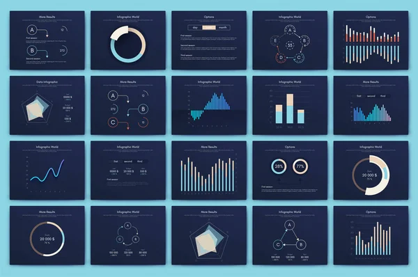 Elementos de brochura vetorial infográfico para ilustração de negócios — Vetor de Stock