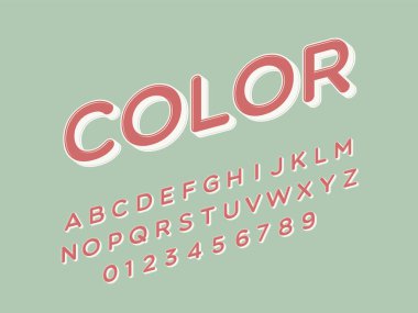 Retro yazı tipi ve alfabe. Stok vektör illüstrasyon