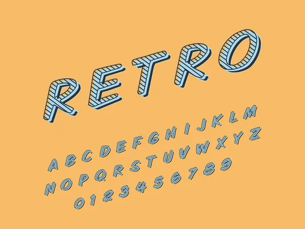 Fonte retro e alfabeto. Ilustração do vetor — Vetor de Stock