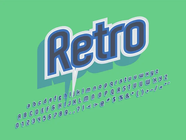 Fonte retro e alfabeto. Ilustração do vetor — Vetor de Stock