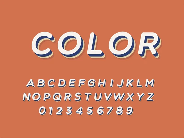 Retro lettertype en alfabet. Stock vector illustratie — Stockvector
