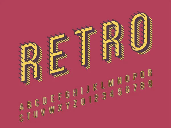 Fonte retro e alfabeto. Ilustração do vetor —  Vetores de Stock