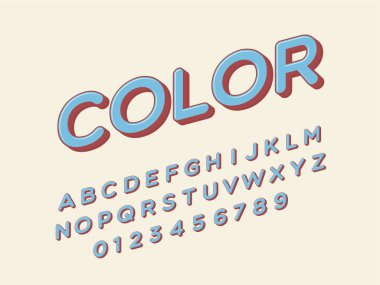 Retro yazı tipi ve alfabe. Stok vektör illüstrasyon