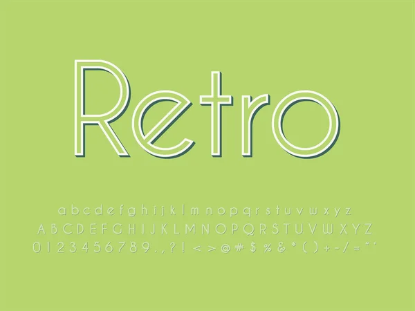 Retro font and alphabet. Stock vector illustration — Stock Vector