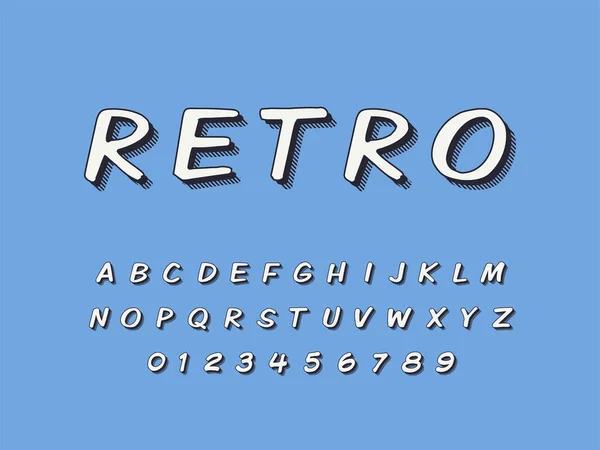 Fonte retro e alfabeto. Ilustração do vetor — Vetor de Stock