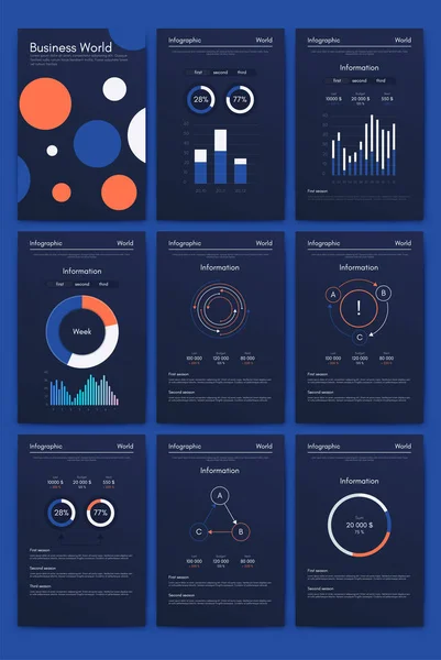 Modern Infographic Vector Elements Business Brochures Use Website Corporate Brochure — Stock Vector