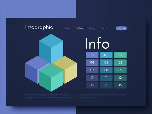 Infographie Vectorielle Graphique Modèle Pour Création Applications Mobiles Mise Page — Image vectorielle