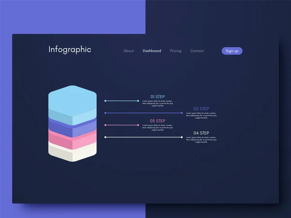 Infográficos Gráficos Vetoriais Modelo Para Criação Aplicativos Móveis Layout Fluxo — Vetor de Stock