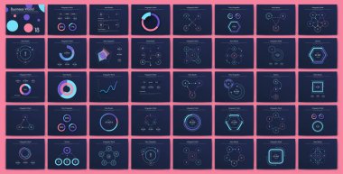 Büyük bir bilgi işleme elementleri seti. EPS10. Stok vektörü.