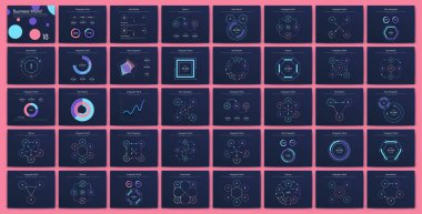 Büyük bir bilgi işleme elementleri seti. EPS10. Stok vektörü.