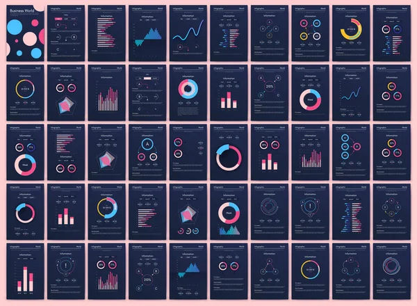 Elementos vetoriais infográficos modernos para brochuras de negócios. Uso no site, brochura corporativa, publicidade e marketing .. — Vetor de Stock