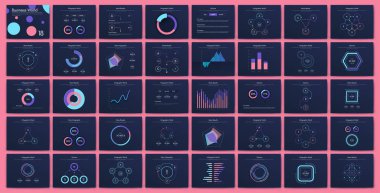 Büyük bir bilgi işleme elementleri seti. EPS10. Stok vektörü.