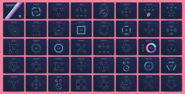 Büyük bir bilgi işleme elementleri seti. EPS10. Stok vektörü.