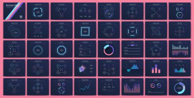 Büyük bir bilgi işleme elementleri seti. EPS10. Stok vektörü.