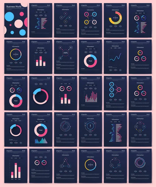 Eléments vectoriels infographiques modernes pour brochures professionnelles. Utilisation dans le site Web, brochure d'entreprise, publicité et marketing.. — Image vectorielle