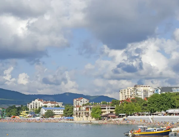 Praia Cidade Costa Mar Fundo Dos Hotéis — Fotografia de Stock