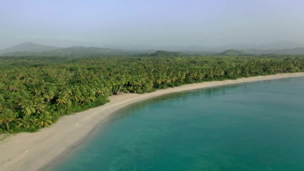 Blaue Lagune Und Palmen Der Weißen Strandlandschaft Luftaufnahme Paradiesische Aussicht — Stockvideo