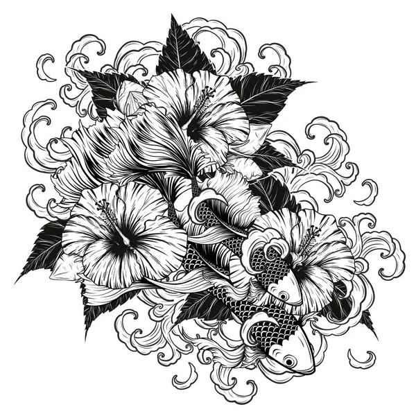 Free black white hibiscus tattoo Clipart | FreeImages