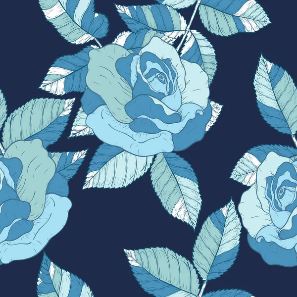 Розовый Рисунок Руки Розовая Роза Высокая Детализация Wallpaper Flower Seamless — стоковый вектор