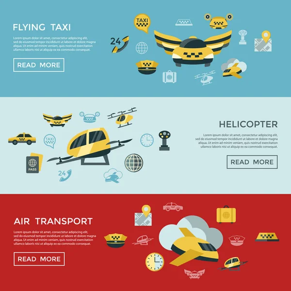 Digital Vector Flying Taxi Drone Icon Set Pack Illustration Simple — Stock Vector